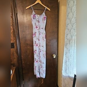 Forever21 Women's Lavender Dress w/Flowers floor length Size S